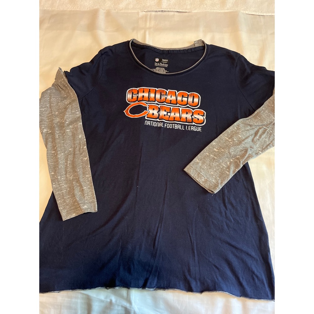 NFL Team Apparel Chicago Bears Navy Blue Layered Long Sleeve Tee XXL